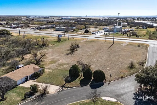 an aerial view of a parking space