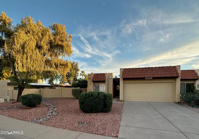a view of backyard of the house