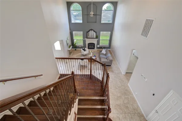 a view of entryway with wooden floor