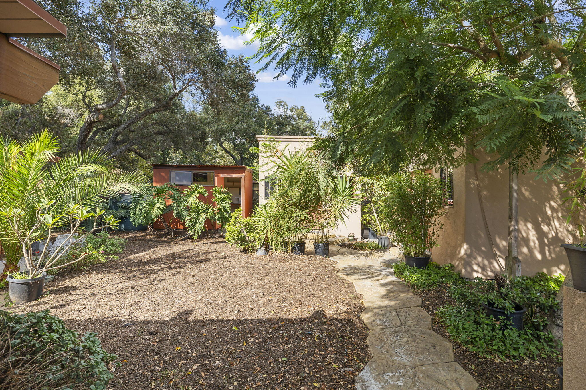 5130 Cathedral Oaks Road Santa Barbara, CA 93111 - Photo 50 of 68 a view of a yard with plants and trees