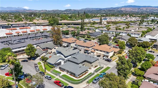 an aerial view of multiple house
