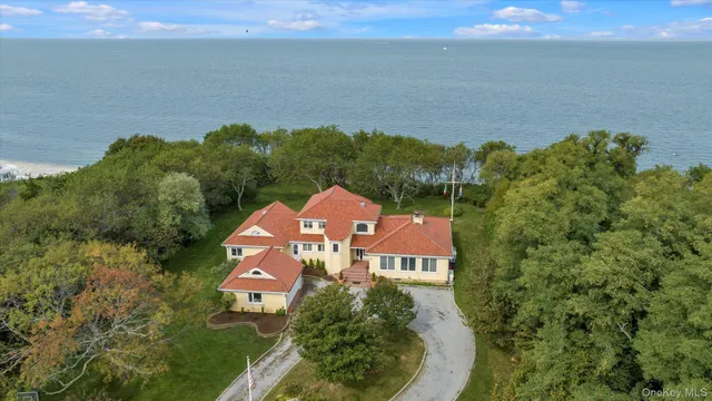 an aerial view of a house