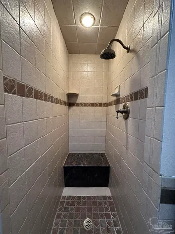 a bathroom with a shower