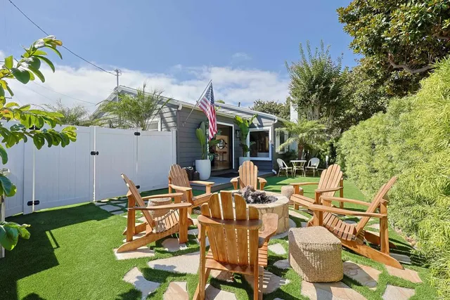 a view of an chairs and table in patio