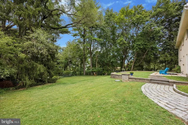 a view of a swimming pool with a yard