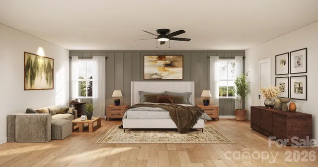 a living room with furniture large window and flat screen tv