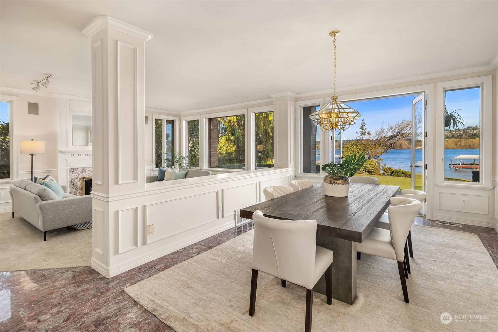 4452 Ferncroft Road Mercer Island, WA 98040 - Photo 11 of 39 a view of a dining room with furniture window and wooden floor