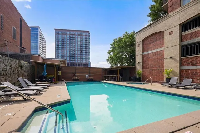 a outdoor space with seating