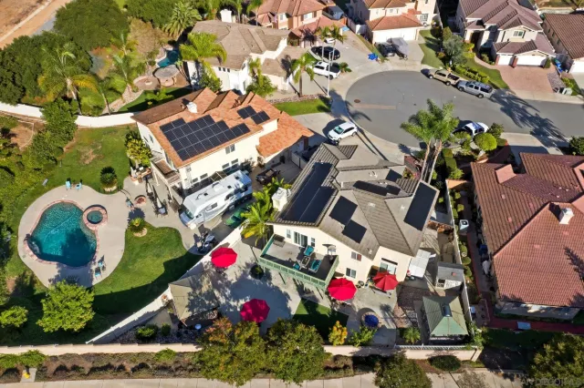 an aerial view of swimming pool