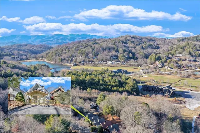 a view of a city with mountains in the background