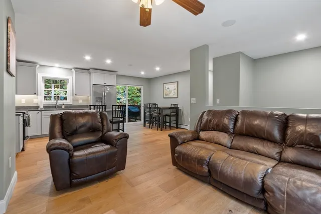 a living room with furniture
