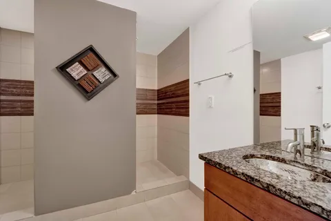 a bathroom with a shower