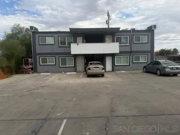a car parked in front of a building