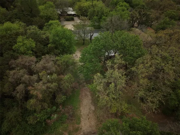 a view of a forest with a house