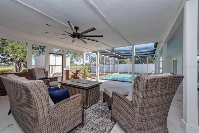 a living room with furniture