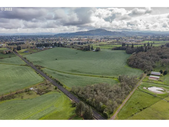 a view of a lake with a city