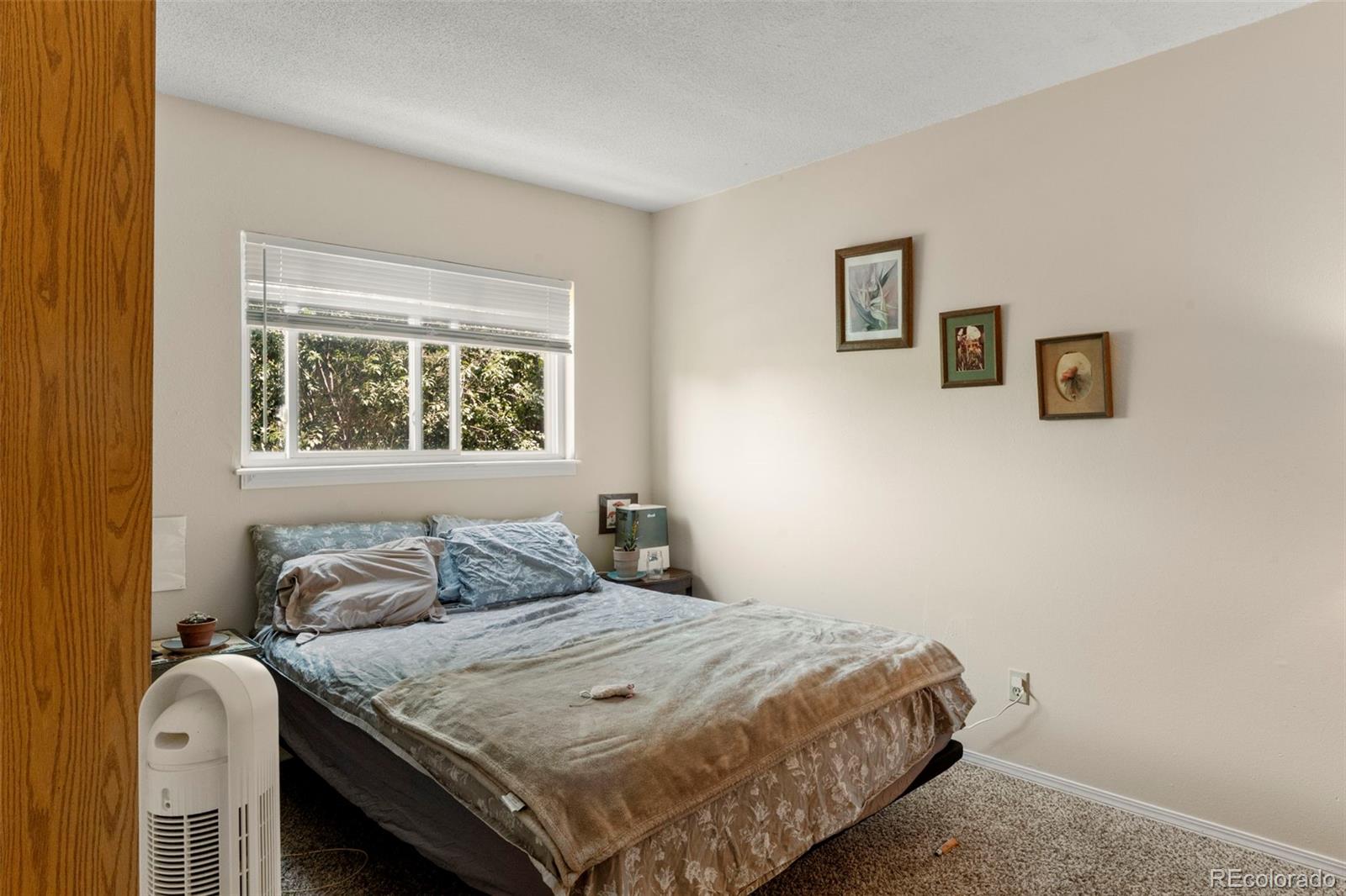 567-579 Winnie Way Colorado Springs, CO 80904 - Photo 11 of 32 a bedroom with a bed and wooden floor