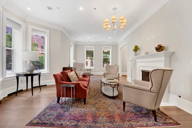 a living room with furniture and a couch