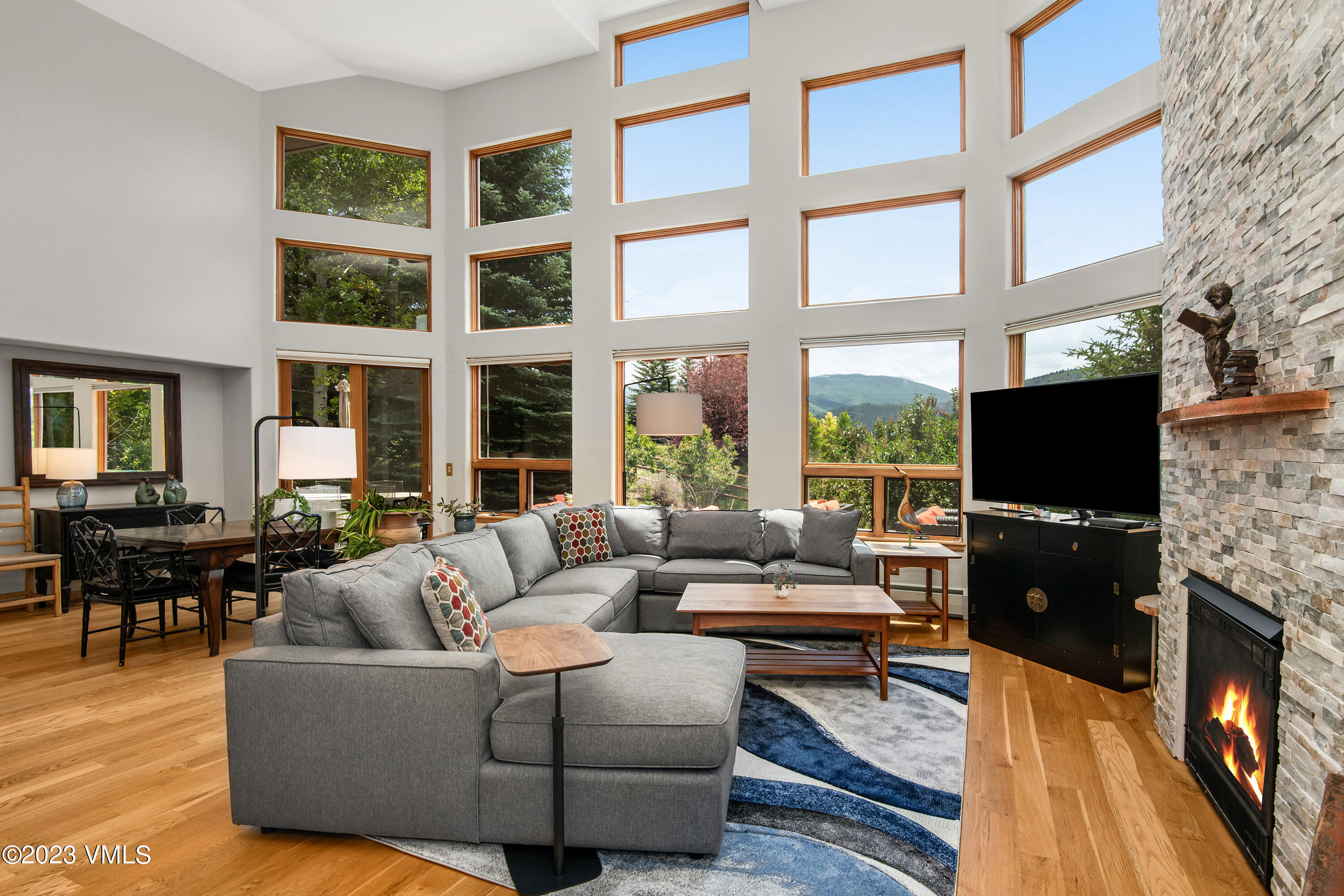 1471 Singletree Road Edwards, CO 81632 - Photo 12 of 47 a living room with furniture a flat screen tv and a fireplace