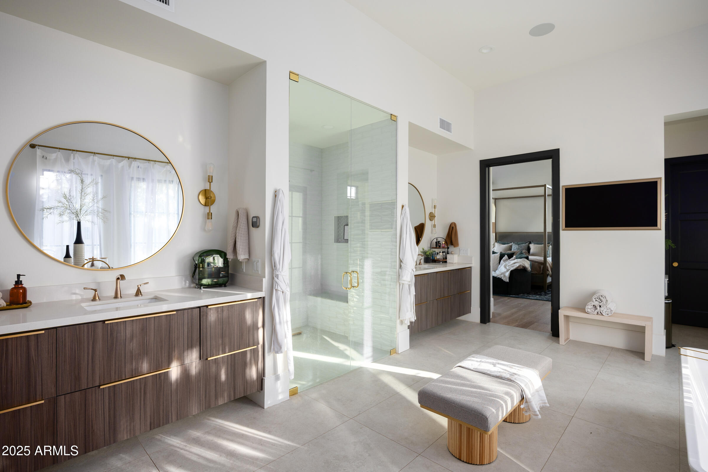 20623 East Cloud Road Queen Creek, AZ 85142 - Photo 40 of 115 a living room with furniture a mirror and a chandelier