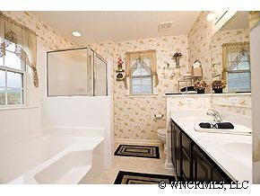 231 Farm Valley Road Fletcher, NC 28732 - Photo 7 of 12 a bathroom with a sink a bath tub and a shower