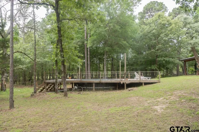 a view of a garden with a bench