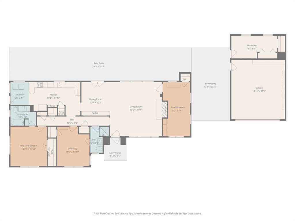 737 North Hampton Road Dallas, TX 75208 - Photo 30 of 30 Floorplan illustrates the home’s distinctive layout, including three Bedrooms, flexible living spaces, Detached Garage and separate Workshop.