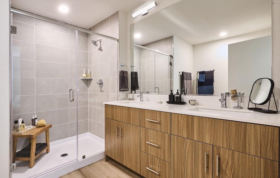 1525 Fm 982, Unit 1018 Princeton, TX 75407 - Photo 8 of 26 a bathroom with a double vanity sink mirror double shower