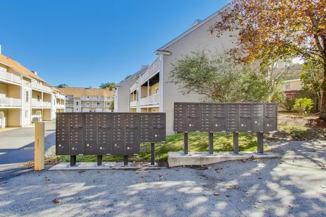 a view of a brick house with a yard and large tree
