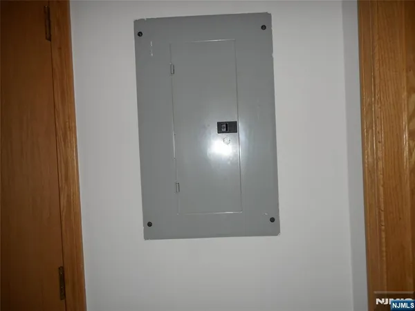 a bathroom with a mirror