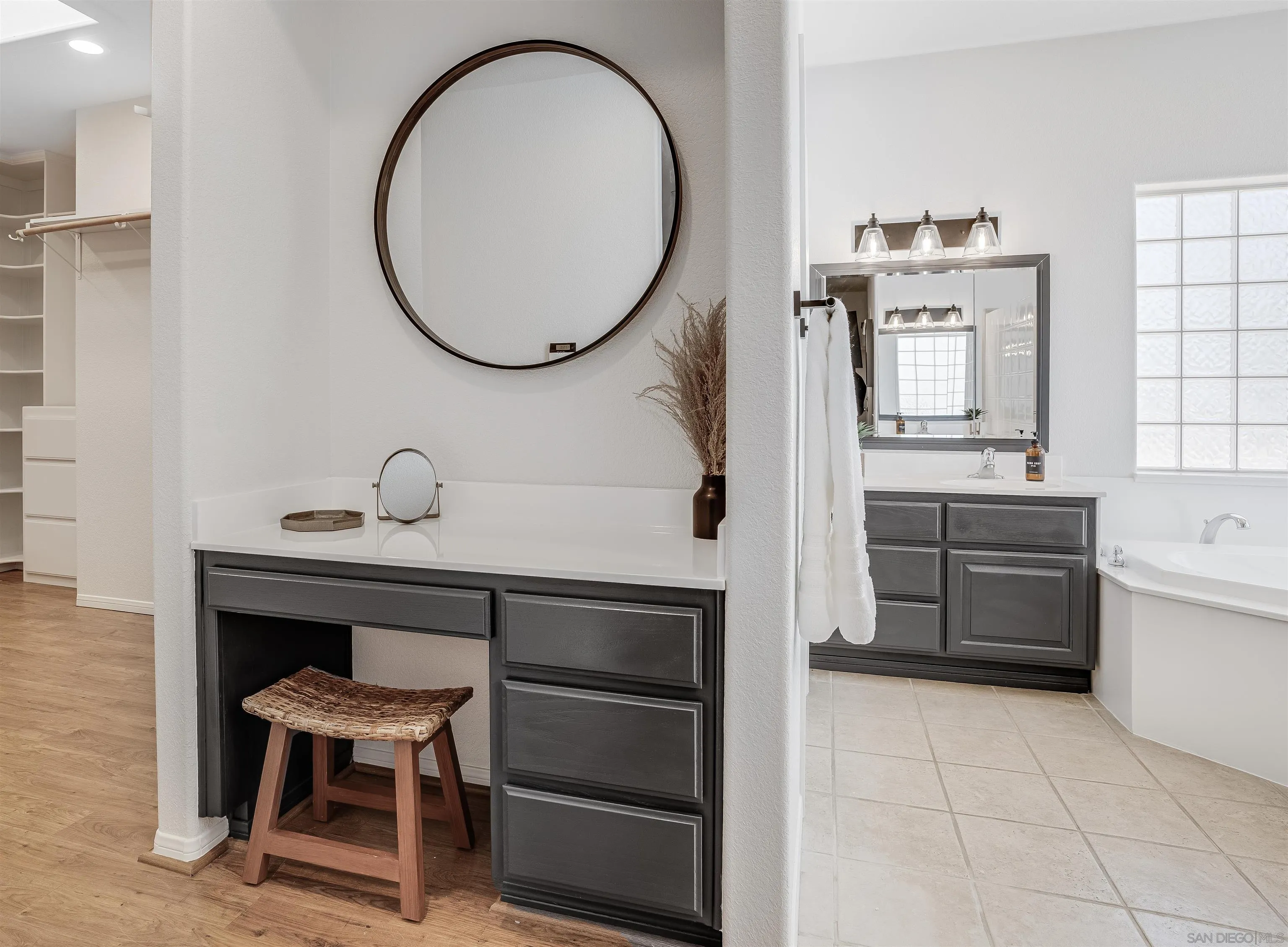 9255 Del Monte Avenue Yucca Valley, CA 92284 - Photo 20 of 46 a bathroom with a sink a vanity and a mirror