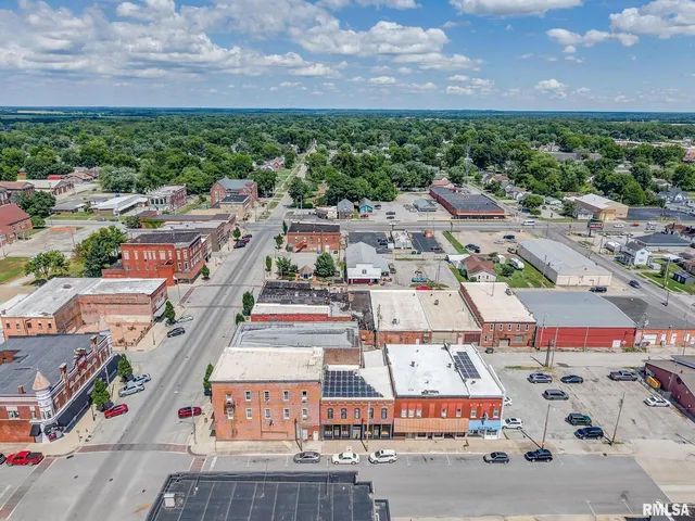 an aerial view of a city