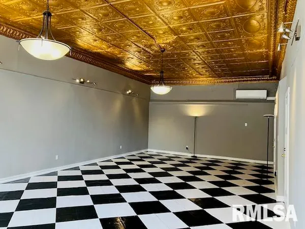 a black and white checkered floor