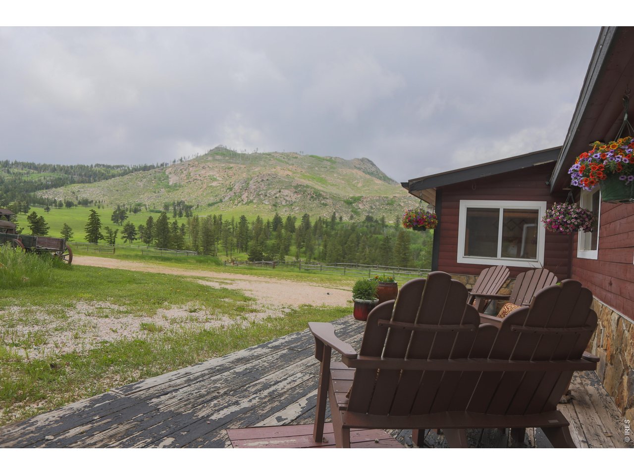 14884 Rist Canyon Road Bellvue, CO 80512 - Photo 20 of 50 a view of backyard with seating space and hardwood floor