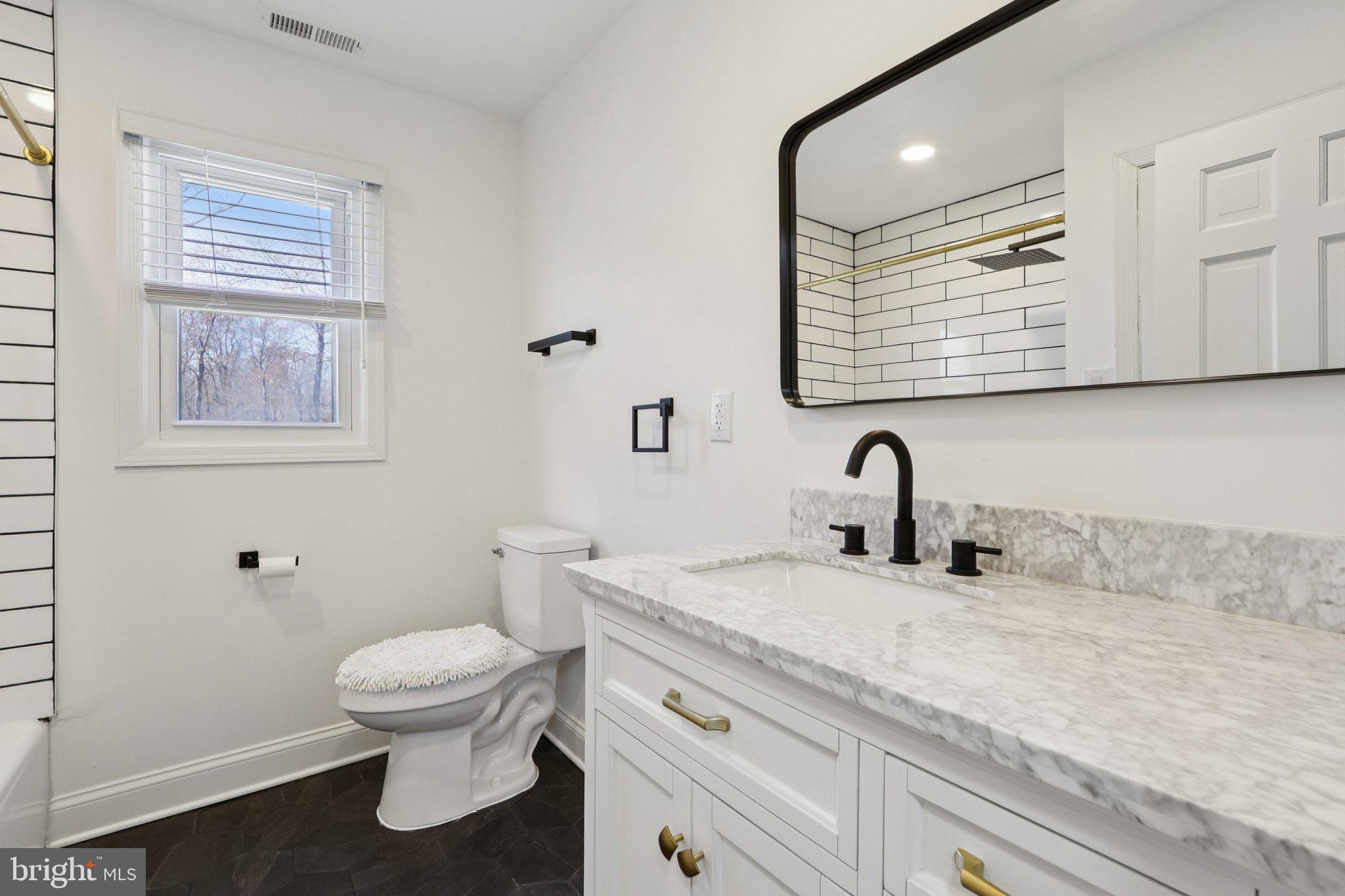 351 Merrick Road Robbinsville, NJ 08691 - Photo 42 of 69 a bathroom with a granite countertop sink toilet and a mirror