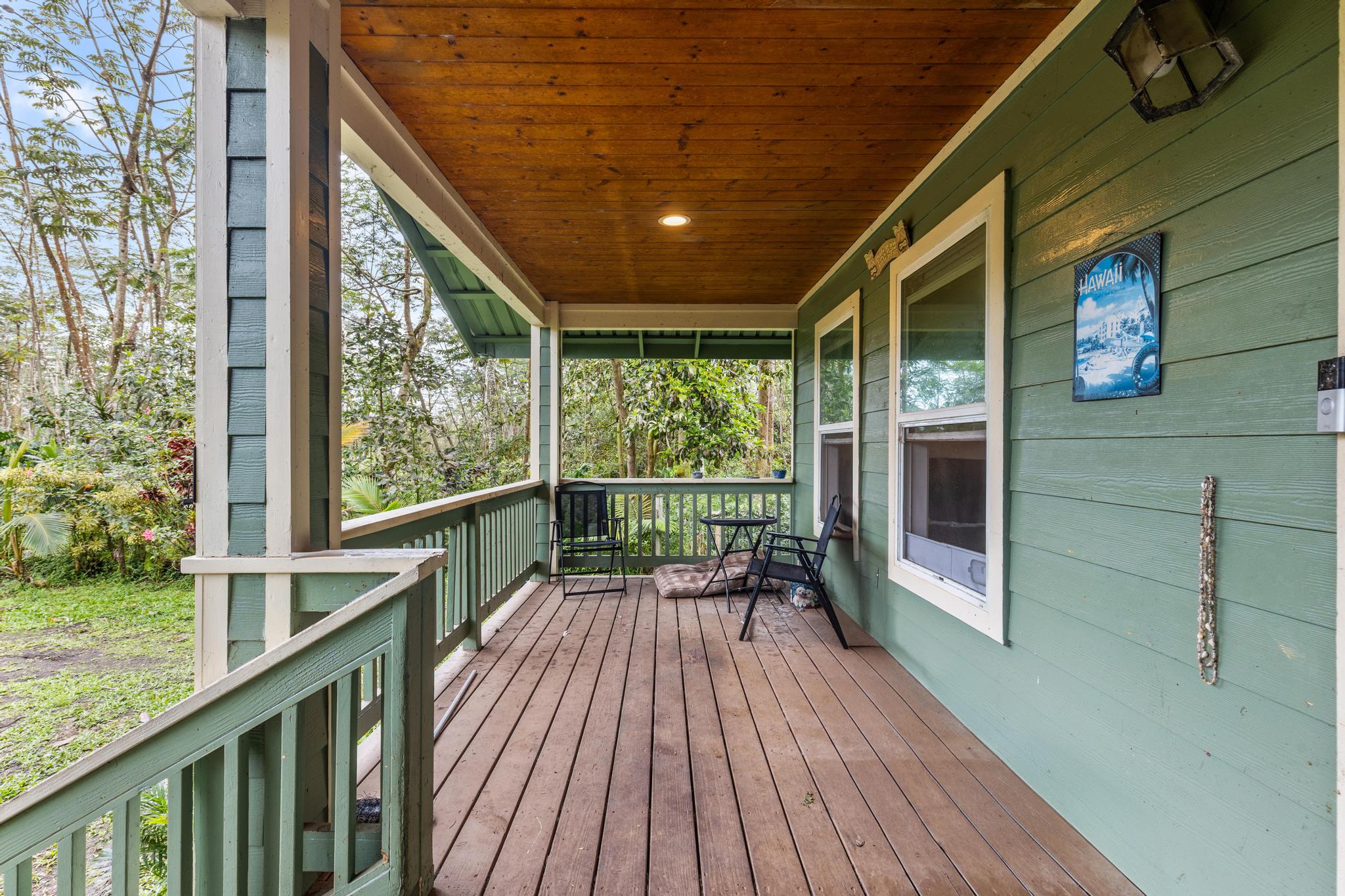 14-823 Seaview Road Pahoa, HI 96778 - Photo 15 of 23 a view of balcony with wooden floor and fence