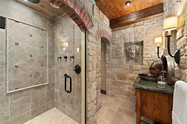 a bathroom with a shower