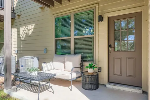 a view of an outdoor space with seating area
