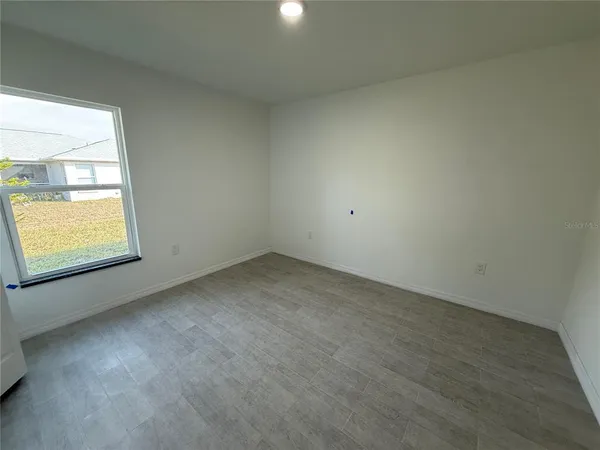 an empty room with a window