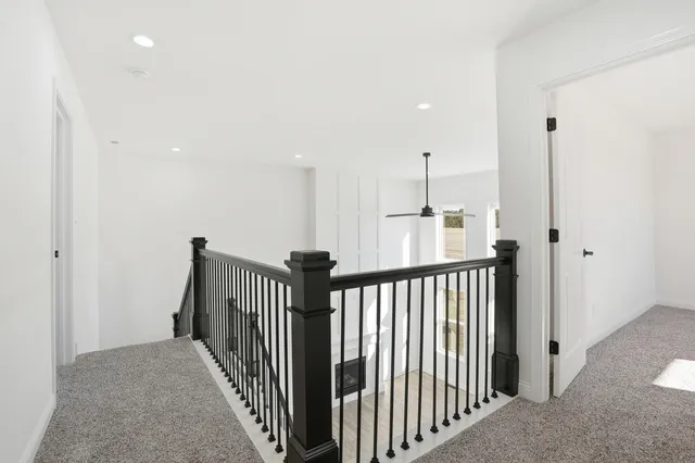 a view of hallway with livingroom