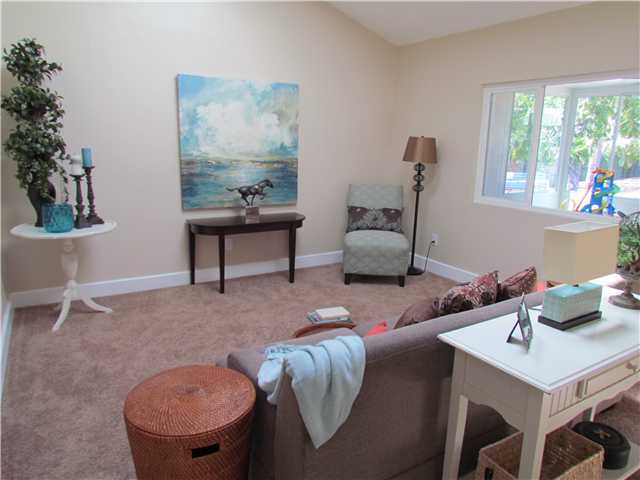 1512 Monte Mar Road Vista, CA 92084 - Photo 9 of 22 Step down into a bright living area with skylights and a vaulted ceiling.
