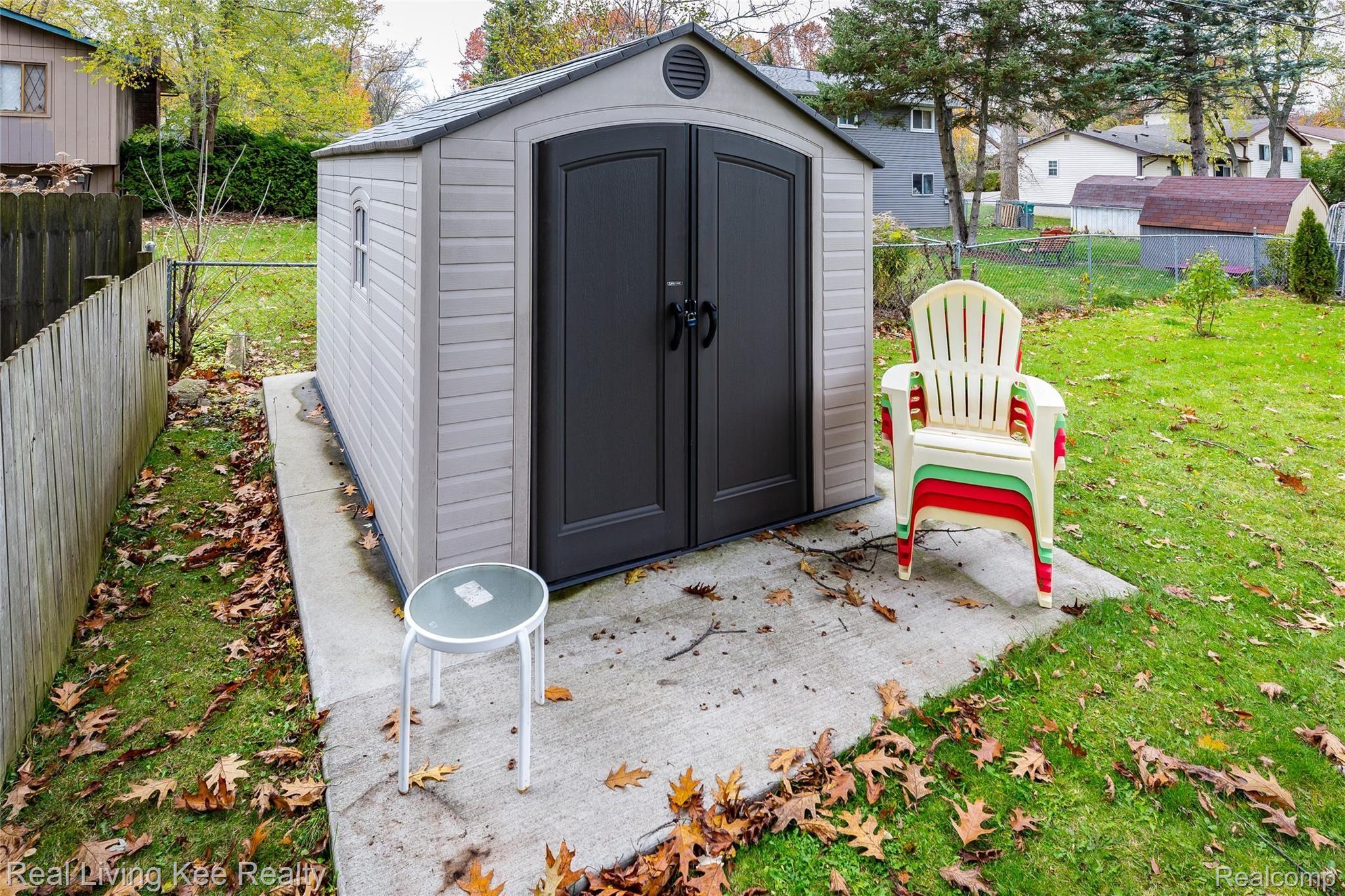 700 Rochester Drive Lake Orion, MI 48362 - Photo 23 of 26 Storage Shed on Concrete Slab Stays