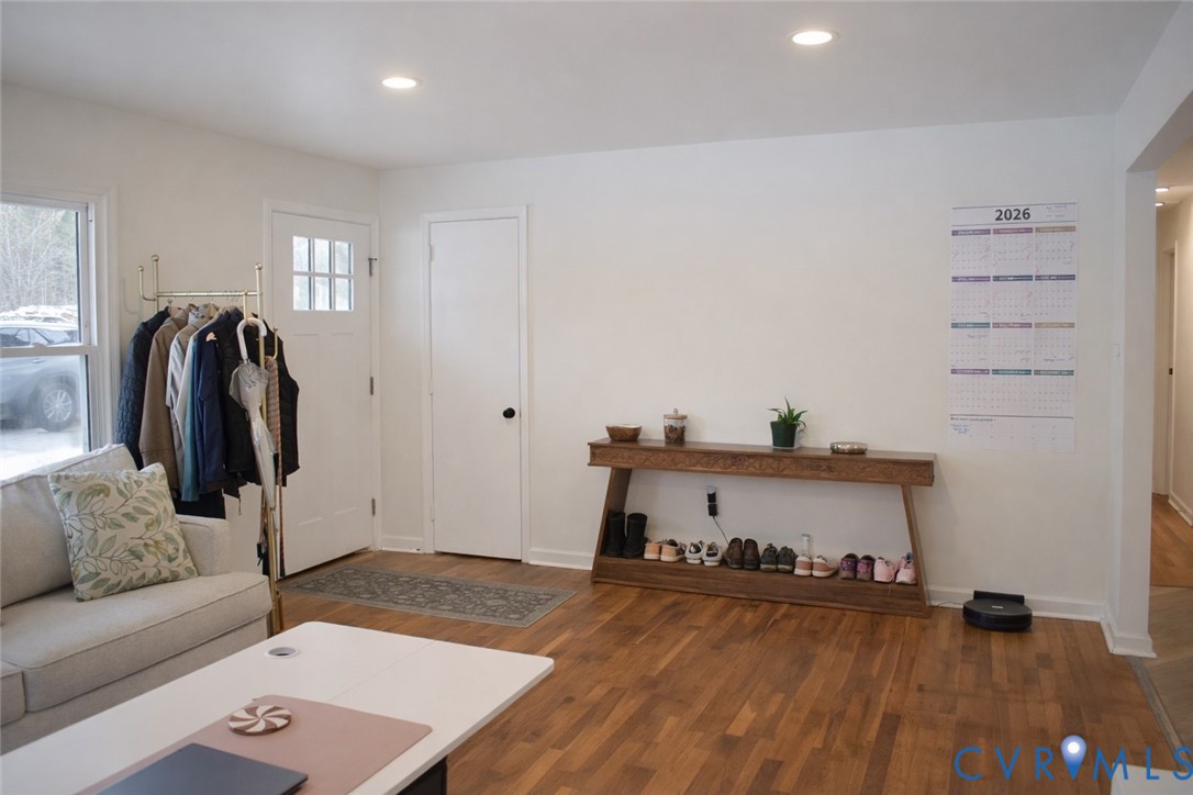 5521 Richmond Road Amelia Court House, VA 23002 - Photo 3 of 28 Living room dark wood-style flooring and recessed