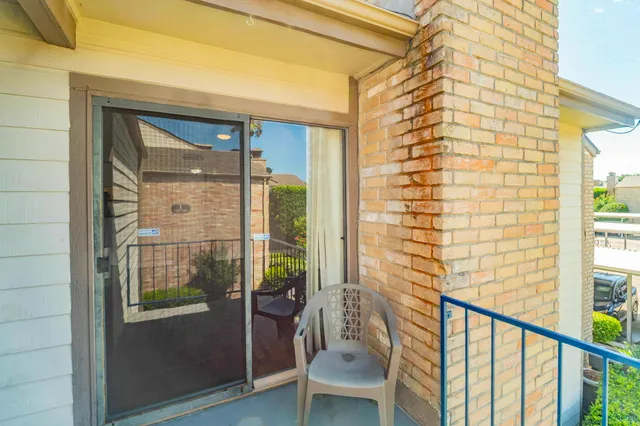 a view of balcony with a shower