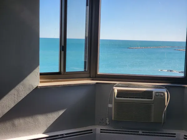 a close view of sink and microwave