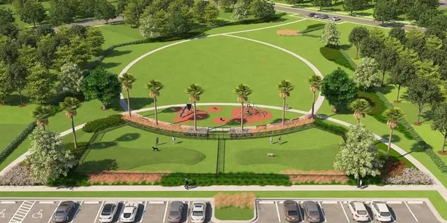 a view of a swimming pool with a yard