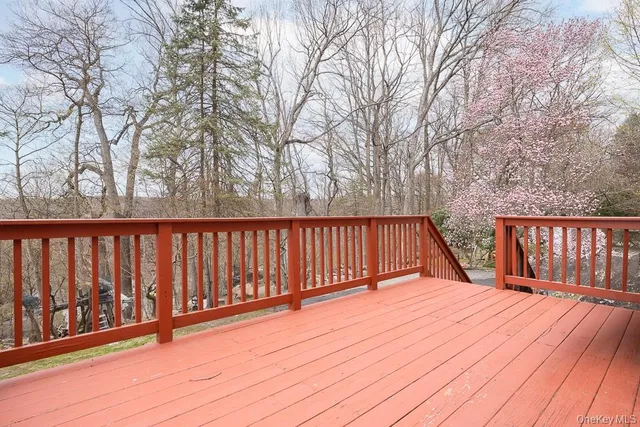 a view of wooden deck