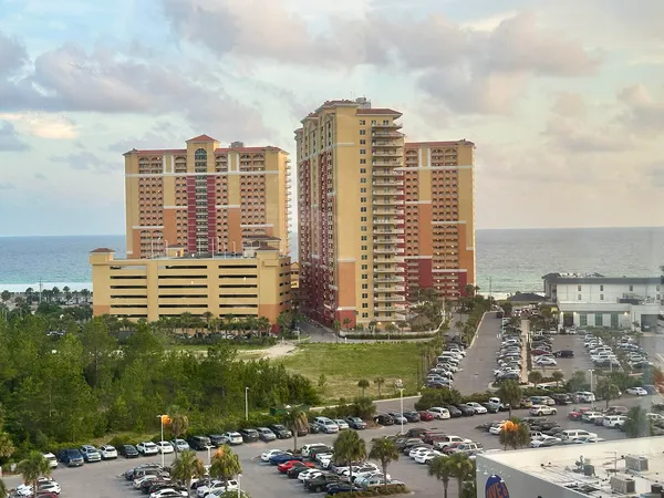 a view of a building with a outdoor space