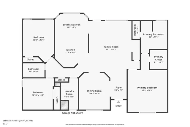 $329,900 | 3834 Hawk Tail Drive, Loganville, GA 30052