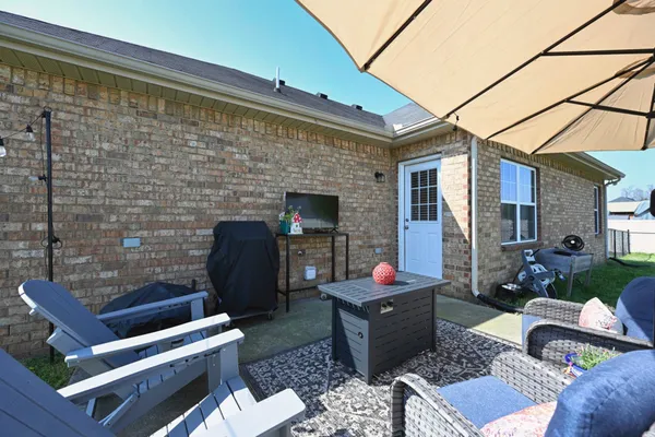 a view of an outdoor sitting space